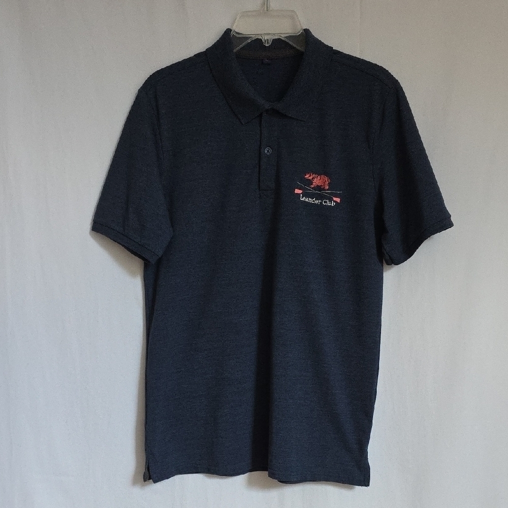Leander Club Mens Navy Blue Polo Shirt.  Size Medium